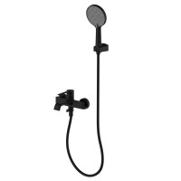 Смеситель для ванны с душевым гарнитуром, Черный матовый, AQUAme Asti AQM6412MB