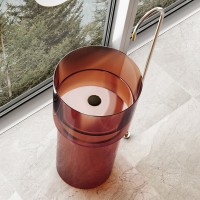 Раковина напольная Abber Kristall AT2701Opal 45 коричневая, круглая