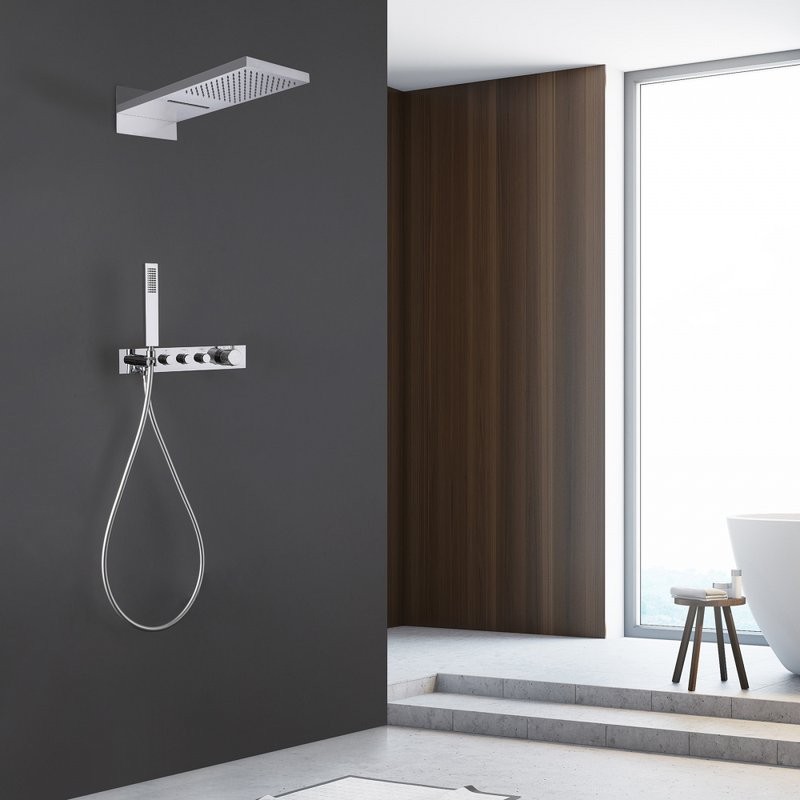 Душевой комплект Abber Rund AF8752 С ВНУТРЕННЕЙ ЧАСТЬЮ, хром