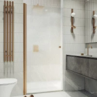 Душевая дверь в нишу Maybahglass MGD-814-2 90 см, профиль бронза, стекло сатин