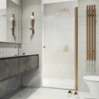 Душевая дверь в нишу Maybahglass MGD-814-2 90 см, профиль бронза, стекло сатин