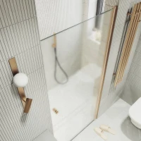 Душевая дверь в нишу Maybahglass MGD-814-2 90 см, профиль бронза, стекло сатин