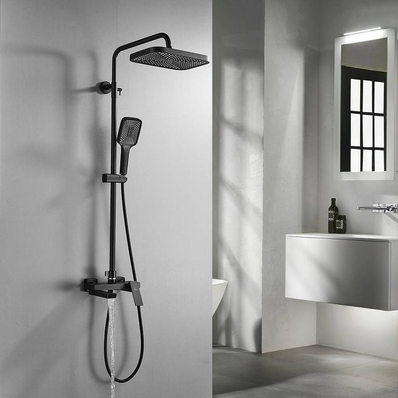 Душевая стойка Rose R1836H черная