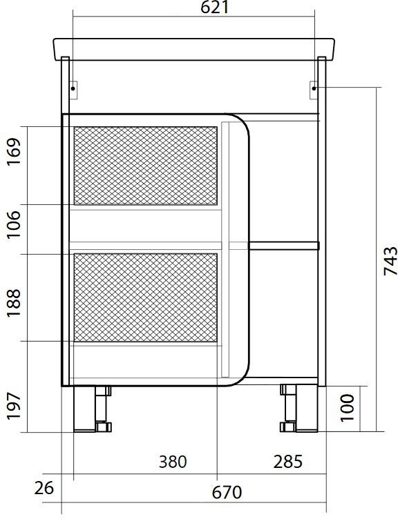 Мебель для ванной комнаты 1MarKa Nuvo 70Н напольная, белый глянец