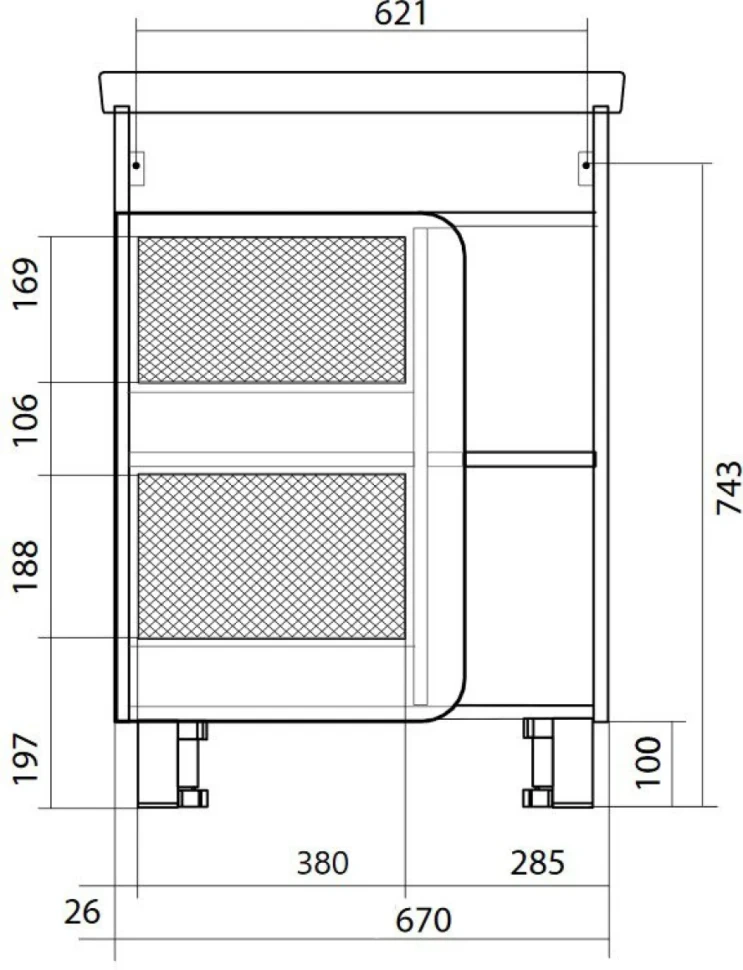Мебель для ванной комнаты 1MarKa Nuvo 70Н напольная, белый глянец