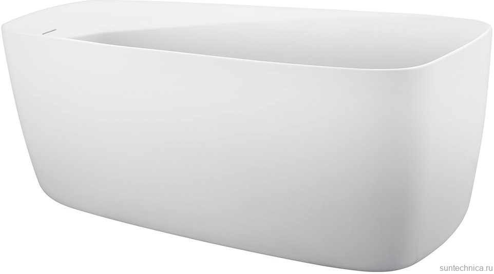 Акриловая ванна Aquanet Trend 260046 170x80 см, левая, отдельностоящая, белая, овальная, на ножках, со сливом-переливом