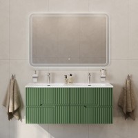 Тумба с раковиной Cezares Duet 120 фисташковый софт, раковина Cezares CZR-8095-120-2 двойная