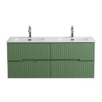 Тумба с раковиной Cezares Duet 120 фисташковый софт, раковина Cezares CZR-8095-120-2 двойная