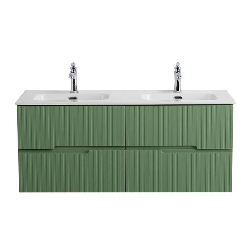 Тумба с раковиной Cezares Duet 120 фисташковый софт, раковина Cezares CZR-8095-120-2 двойная
