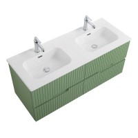 Тумба с раковиной Cezares Duet 120 фисташковый софт, раковина Cezares CZR-8095-120-2 двойная
