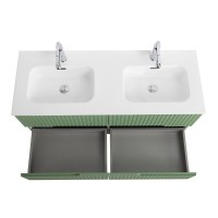 Тумба с раковиной Cezares Duet 120 фисташковый софт, раковина Cezares CZR-8095-120-2 двойная