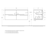 Тумба с раковиной Cezares Duet 120 фисташковый софт, раковина Cezares CZR-8095-120-2 двойная