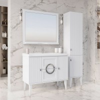 Тумба с раковиной ASB-Woodline Федерика 100 напольная, белая