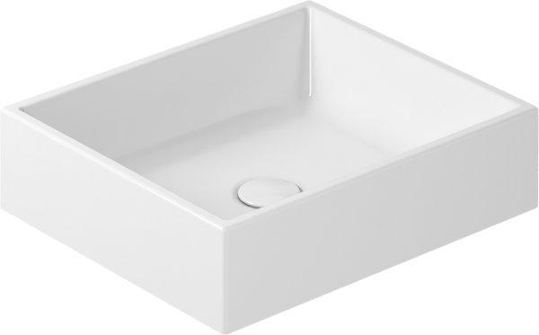 Накладная раковина Galassia Plus Design 6104 45 глянцевая белая, прямоугольная, фаянс