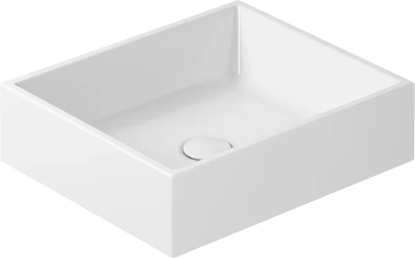 Накладная раковина Galassia Plus Design 6104 45 глянцевая белая, прямоугольная, фаянс