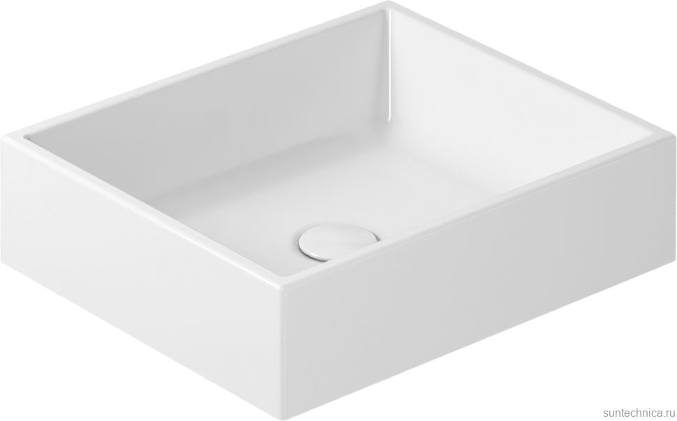Накладная раковина Galassia Plus Design 6104 45 глянцевая белая, прямоугольная, фаянс