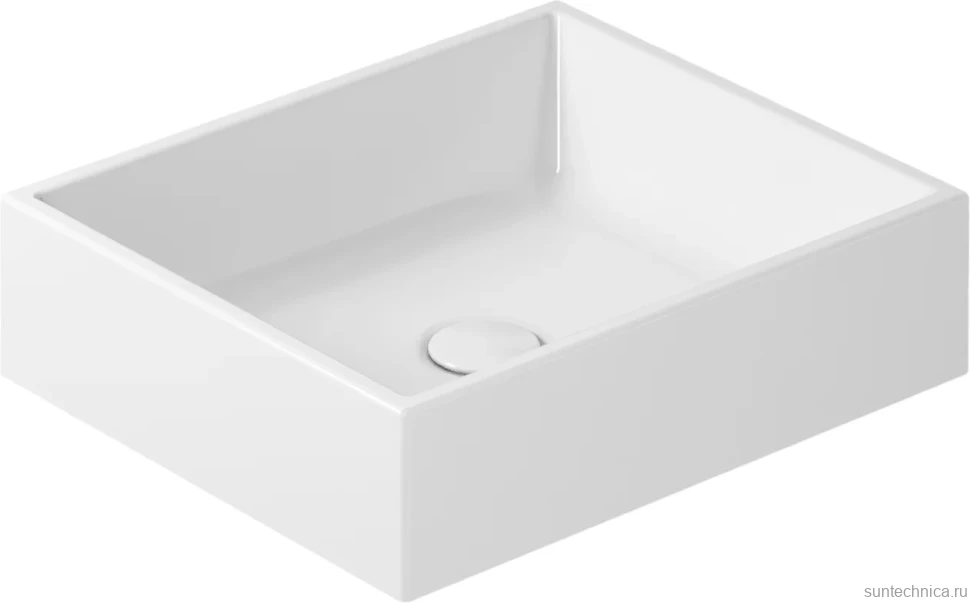 Накладная раковина Galassia Plus Design 6104 45 глянцевая белая, прямоугольная, фаянс