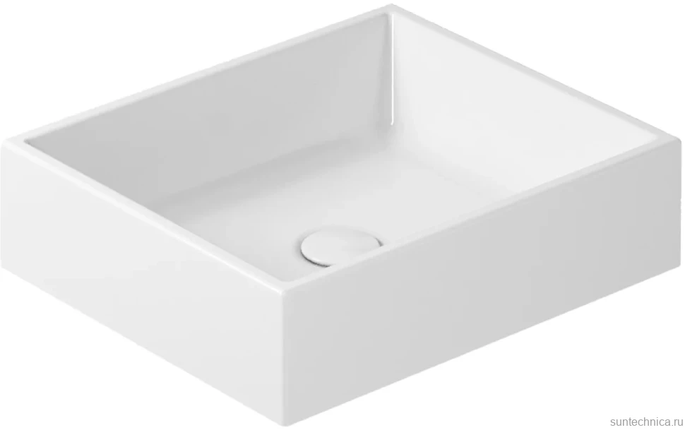 Накладная раковина Galassia Plus Design 6104 45 глянцевая белая, прямоугольная, фаянс