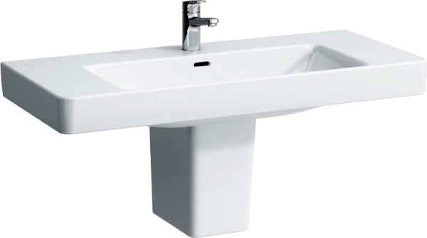 Раковина Laufen Pro S 8.1396.6.000.104.1 105 белая, прямоугольная, с полупьедесталом, со столешницей