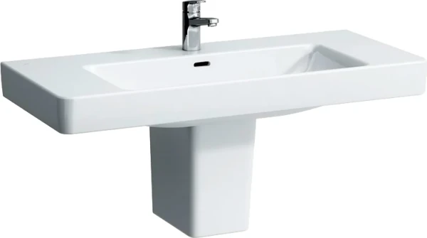 Раковина Laufen Pro S 8.1396.6.000.104.1 105 белая, прямоугольная, с полупьедесталом, со столешницей