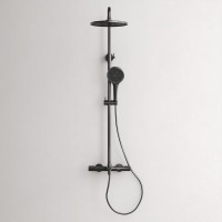 Душевая стойка Sancos Etna SC9008MB с термостатом, черная матовая