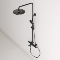 Душевая стойка Sancos Etna SC9008MB с термостатом, черная матовая