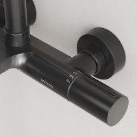 Душевая стойка Sancos Etna SC9008MB с термостатом, черная матовая