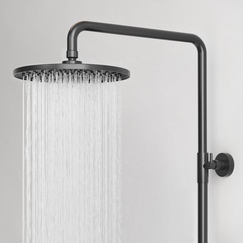 Душевая стойка Sancos Etna SC9008MB с термостатом, черная матовая