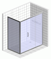 Душевой уголок Kubele DE019 R3-MAT-MT 140х80 см, профиль матовый хром