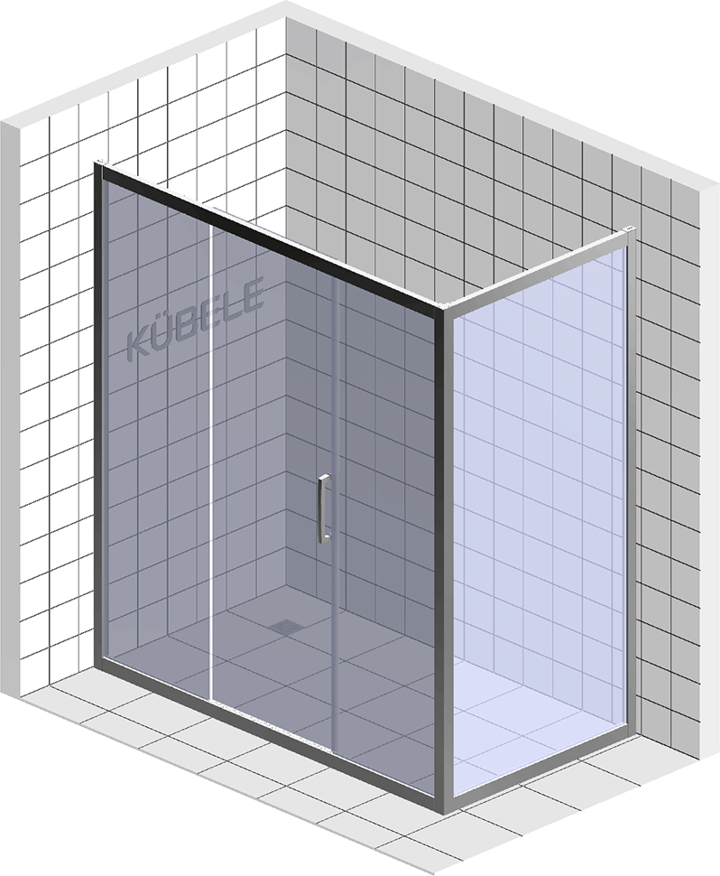 Душевой уголок Kubele DE019 R3-MAT-MT 140х80 см, профиль матовый хром