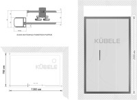 Душевой уголок Kubele DE019 R3-MAT-MT 140х80 см, профиль матовый хром