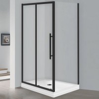 Душевой уголок Esbano Flex ESF-119PS-B 110х90 см, профиль черный, стекло прозрачное