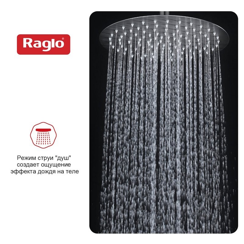 Верхний (тропический) душ Raglo R451.56.09, графит