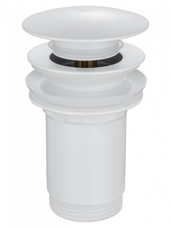 Донный клапан для раковины Wonzon & Woghand WW-88SS09-MW без перелива, матовый белый