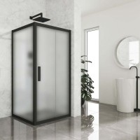 Душевой уголок Kubele DE019 S-MAT-BLMT 105х105 см, профиль матовый черный