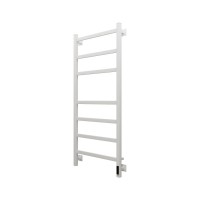 Полотенцесушитель электрический Grota Nosto 530х1200 RAL9016 EL 120x55 см, подключение справа, слева, скрытое подключение справа, матовый белый, лесенка, из стали
