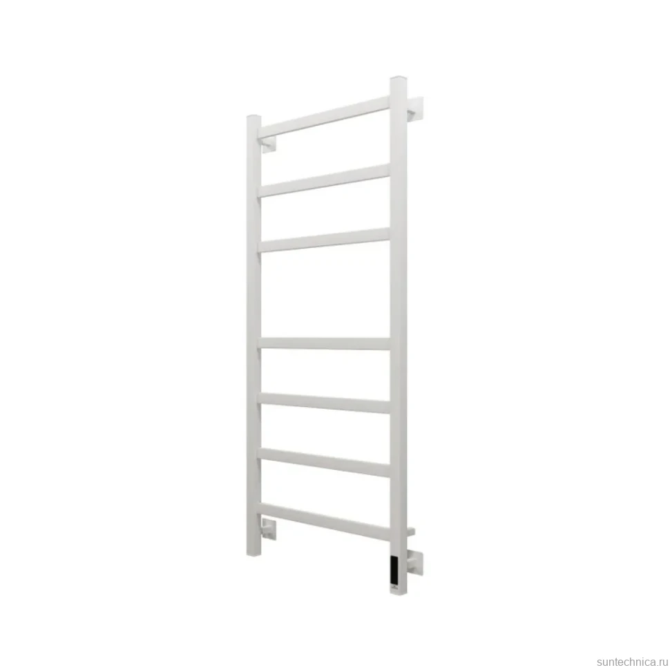 Полотенцесушитель электрический Grota Nosto 530х1200 RAL9016 EL 120x55 см, подключение справа, слева, скрытое подключение справа, матовый белый, лесенка, из стали