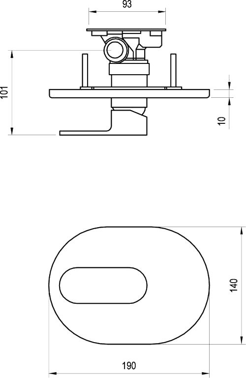 Встраиваемый смеситель для душа и ванны Ravak Chrome CR 066.00 С ВНУТРЕННЕЙ ЧАСТЬЮ