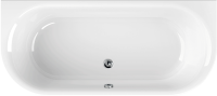 Акриловая ванна Cezares Metauro wall W37 180x80 см, пристенная, белая, овальная, с каркасом