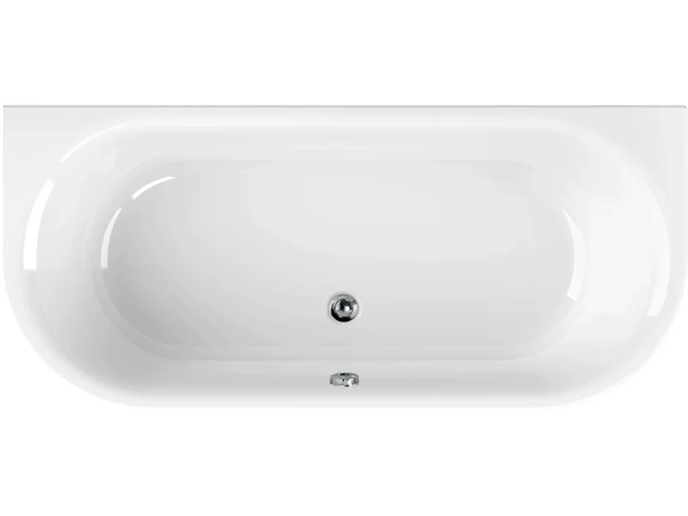 Акриловая ванна Cezares Metauro wall W37 180x80 см, пристенная, белая, овальная, с каркасом