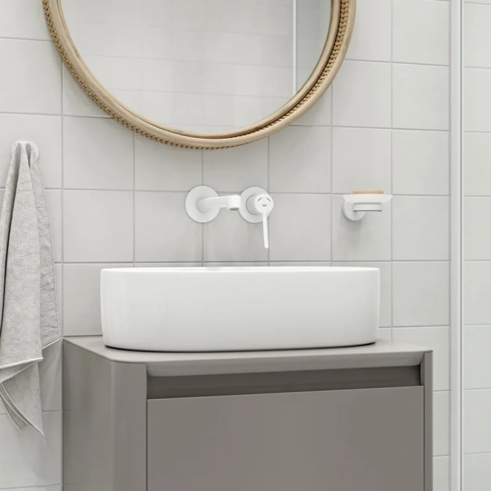 Смеситель для раковины IDDIS Odda ODDWT00i65 С ВНУТРЕННЕЙ ЧАСТЬЮ, белый матовый