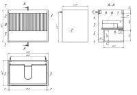 Тумба с раковиной Belux Долли НП 70-01 подвесная, дуб Денвер, глянцевый белый