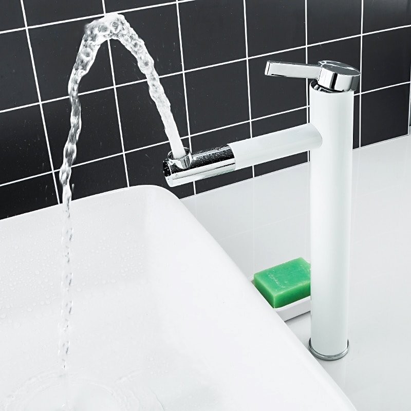 Смеситель для раковины Frap H52 F1052-15 белый, хром