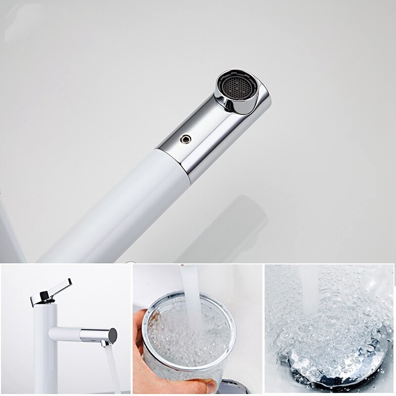 Смеситель для раковины Frap H52 F1052-15 белый, хром