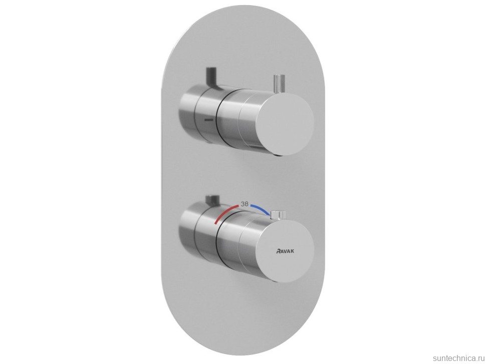 Термостатический смеситель встраиваемый Ravak Espirit ES 063.00CR.O2.RB07C С ВНУТРЕННЕЙ ЧАСТЬЮ, для ванны с душем, хром