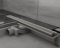 Душевой трап (лоток) Plumberia Selection PST In-Tile PST80MT 80 см, решетка матовая нержавеющая сталь, с сифоном, под плитку