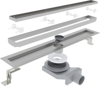 Душевой трап (лоток) Plumberia Selection PST In-Tile PST80MT 80 см, решетка матовая нержавеющая сталь, с сифоном, под плитку