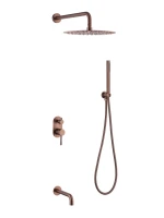 Душевой комплект Boheme Uno 464-2-CB С ВНУТРЕННЕЙ МОНТАЖНОЙ ЧАСТЬЮ, copper brushed