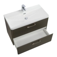 Тумба с раковиной BelBagno Due 80 подвесная, 2 ящика, оружейная сталь