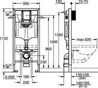 Комплект Унитаз подвесной BelBagno Libero BB11051CH-TOR/SC безободковый + Инсталляция Grohe Rapid SL 38772SH0 3 в 1 с панелью смыва